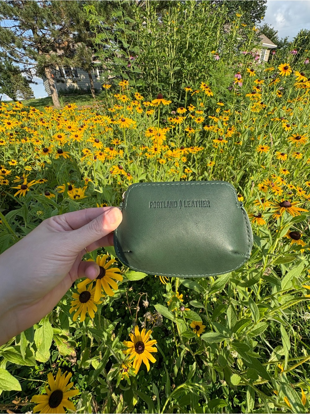 Portland Leather Small Pine Pinch Pouch Zipper Coin Pouch